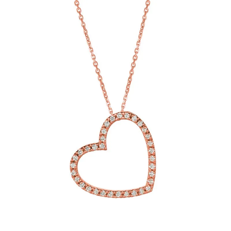 DIAMOND HEART PENDANT NECKLACE GOLD 14K GOLD (0.4 CTW)