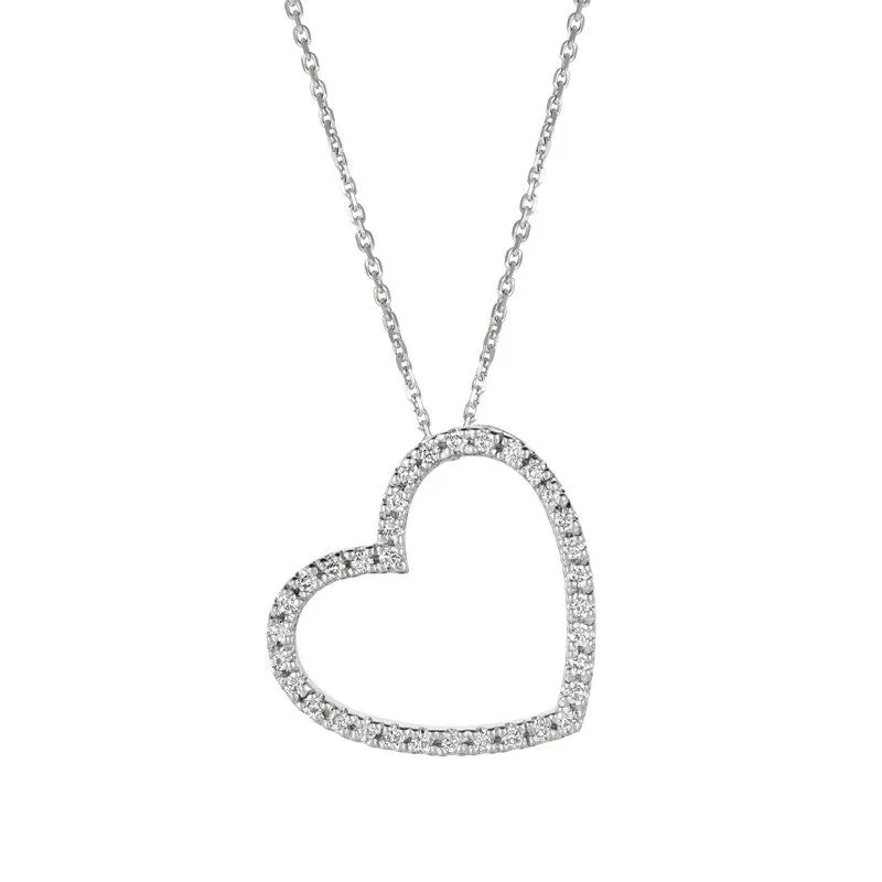 DIAMOND HEART PENDANT NECKLACE GOLD 14K GOLD (0.4 CTW)
