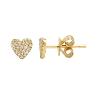 Diamond Heart Stud Earrings