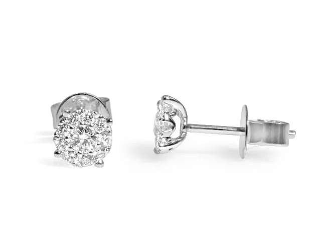 Diamond Invisible Set Stud Earrings