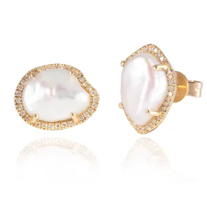 Diamond Keshi Studs