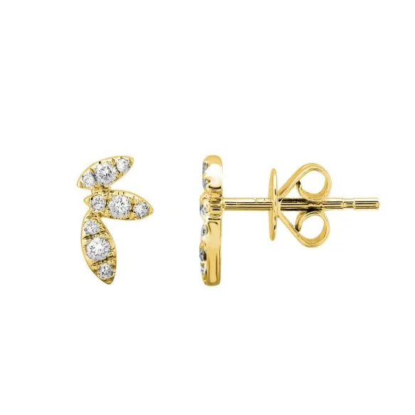 Diamond Leaf Studs