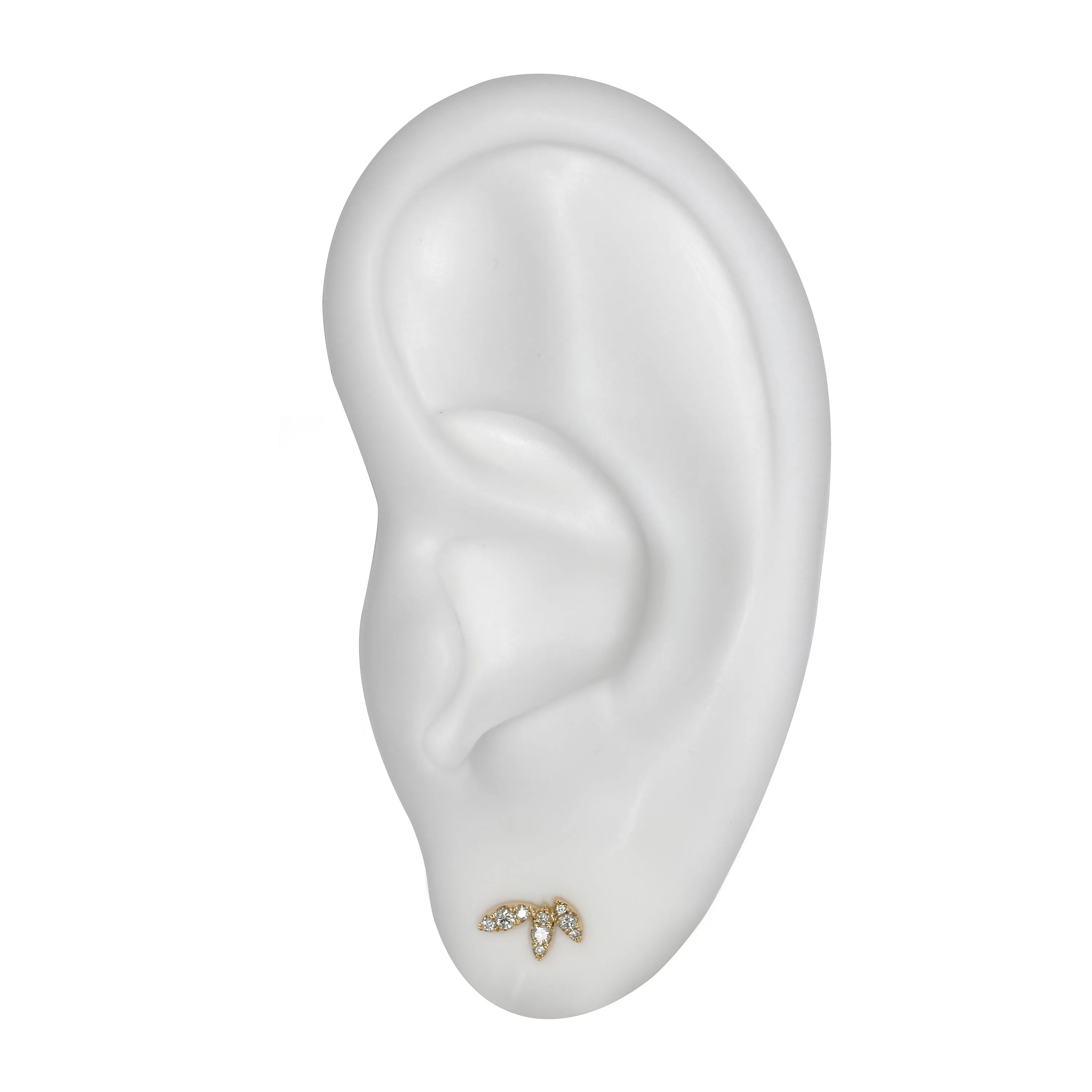 Diamond Leaf Studs