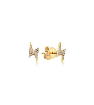 Diamond Lightning Bolt Stud Earring