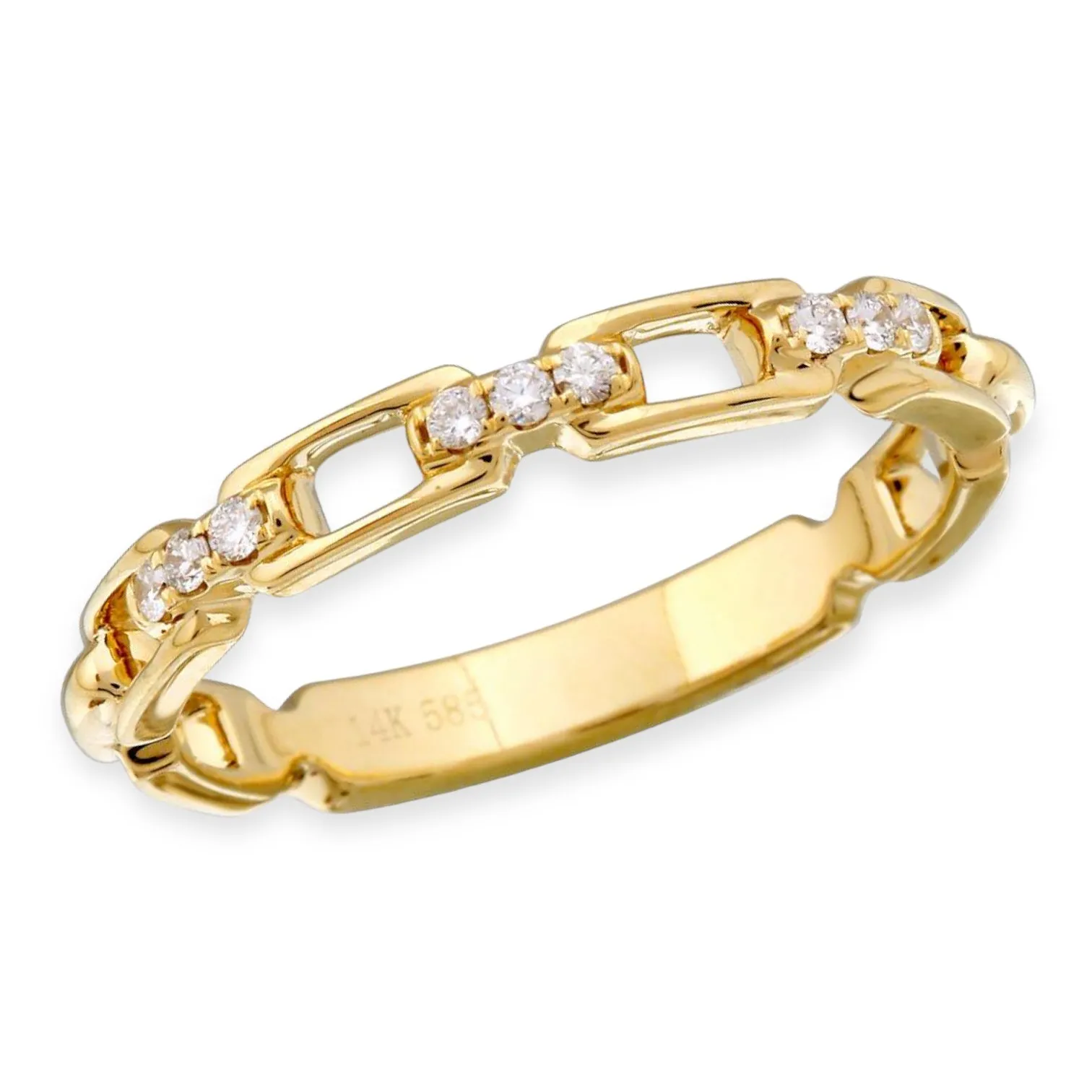 Diamond Link Stacking Ring