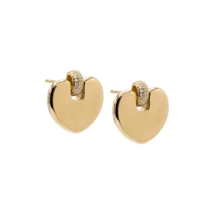 Diamond Pavé Puffy Heart Stud Earring 14K