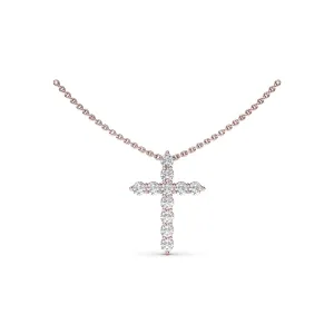 Diamond Prong Cross Necklace
