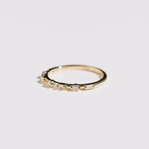 Diamond Round and Baguette Band in 14k Gold