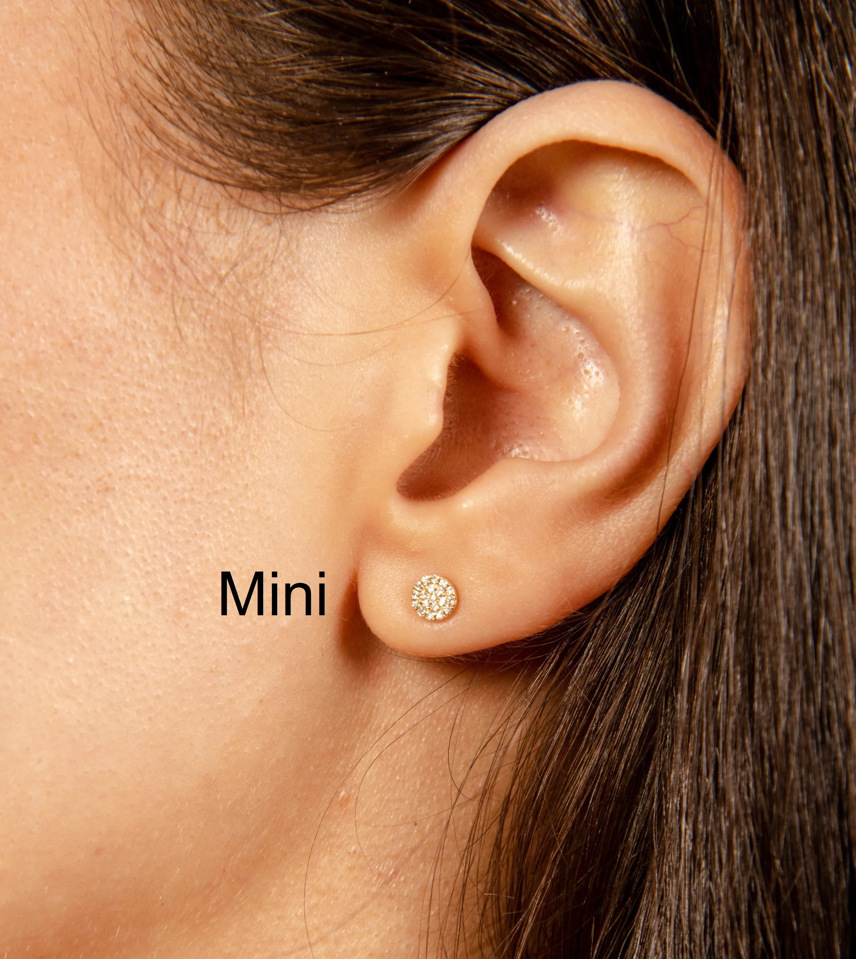 Diamond Round Stud Earring