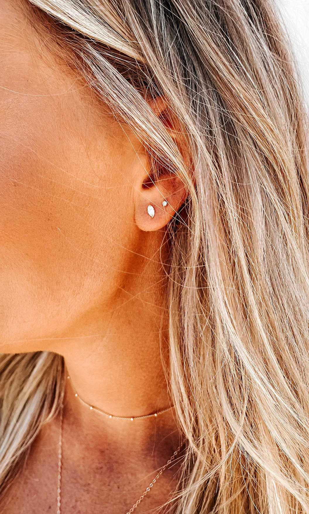 Diamond Shape Stud Earrings