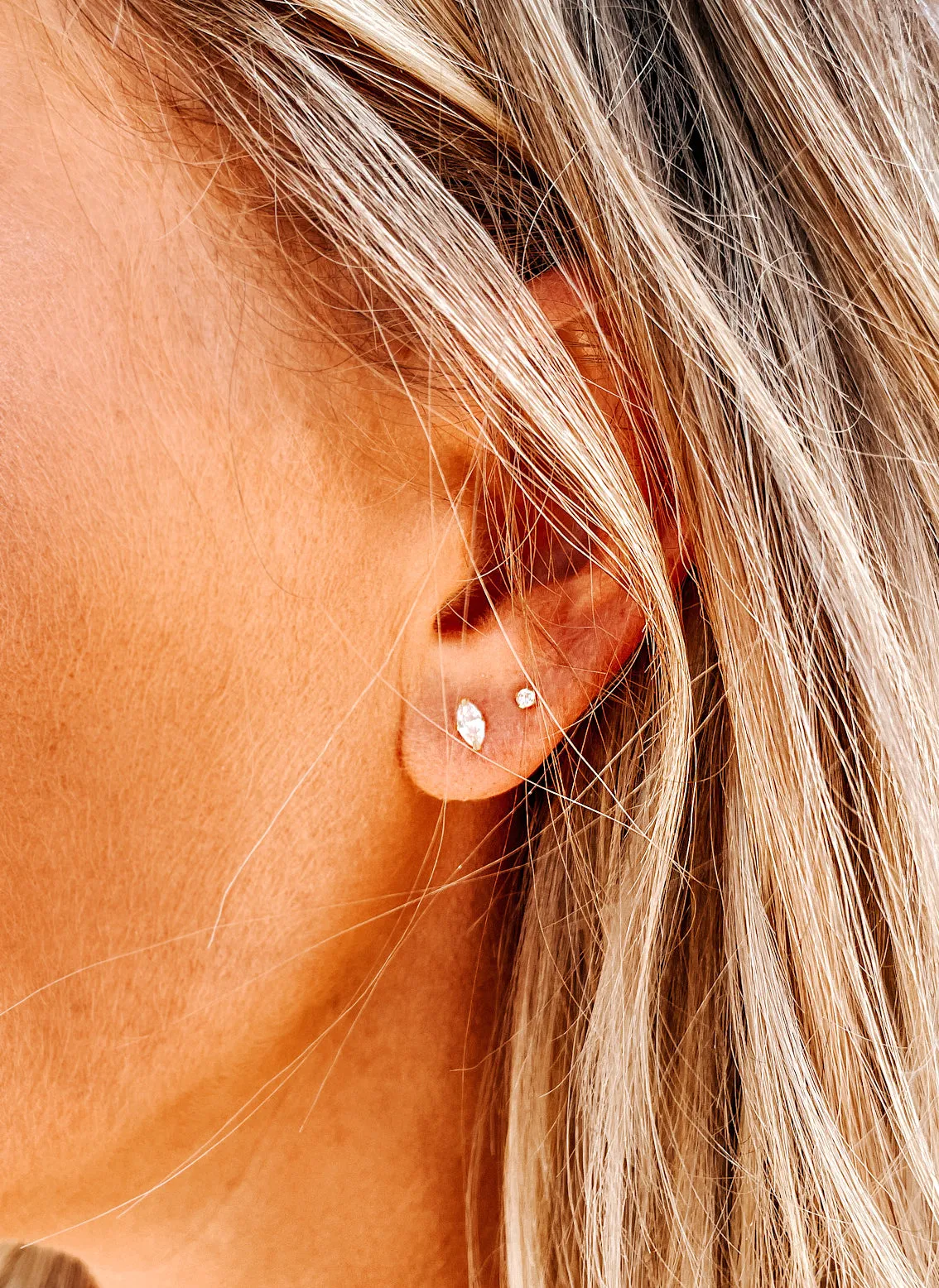 Diamond Shape Stud Earrings