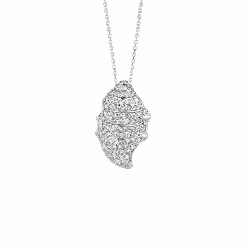 DIAMOND SHELL NECKLACE 14K GOLD (0.92 CTW)