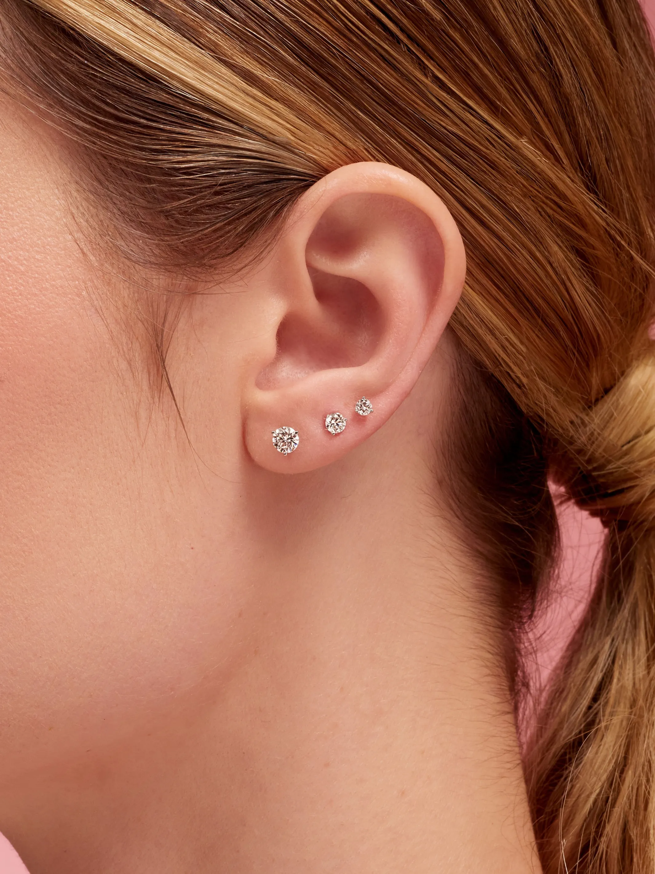 Diamond Stud Earrings 14K