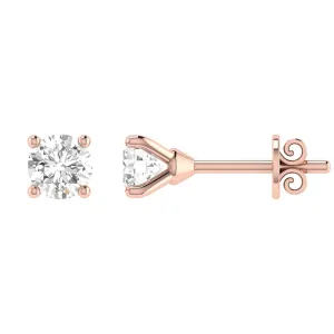 Diamond Stud Earrings with 0.25ct Diamonds in 9K Rose Gold - 9RCE25