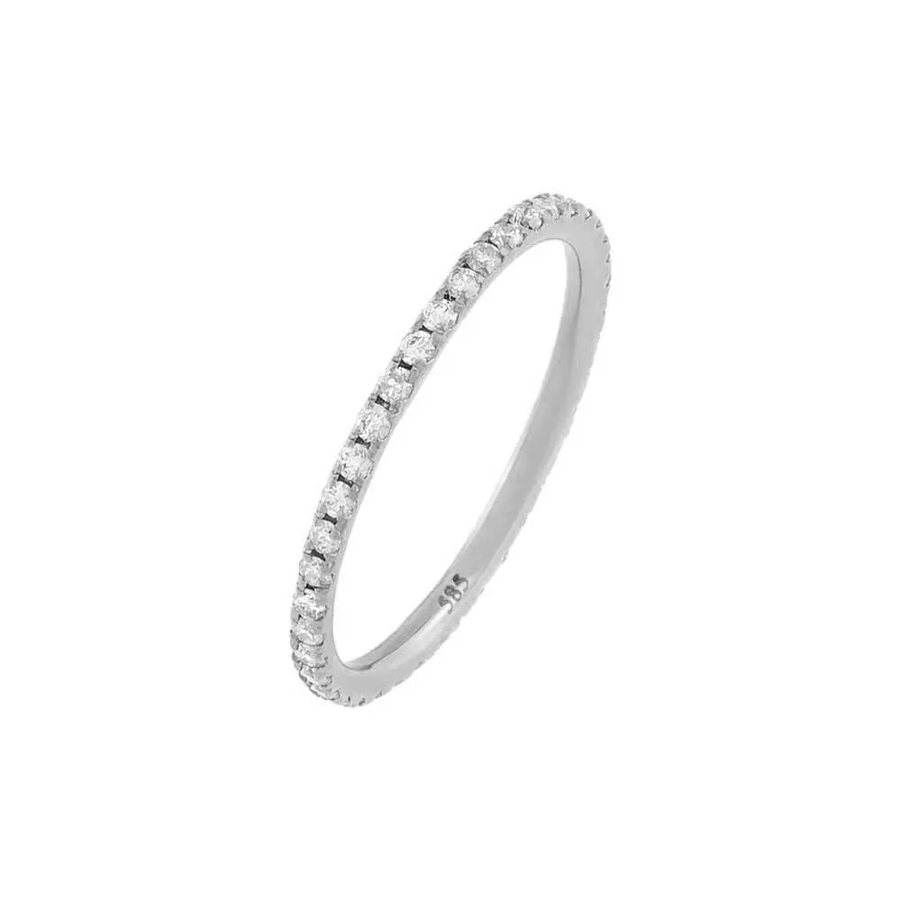 Diamond Thin Eternity Ring 14K