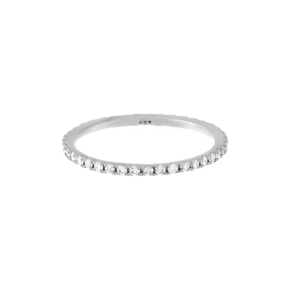 Diamond Thin Eternity Ring 14K
