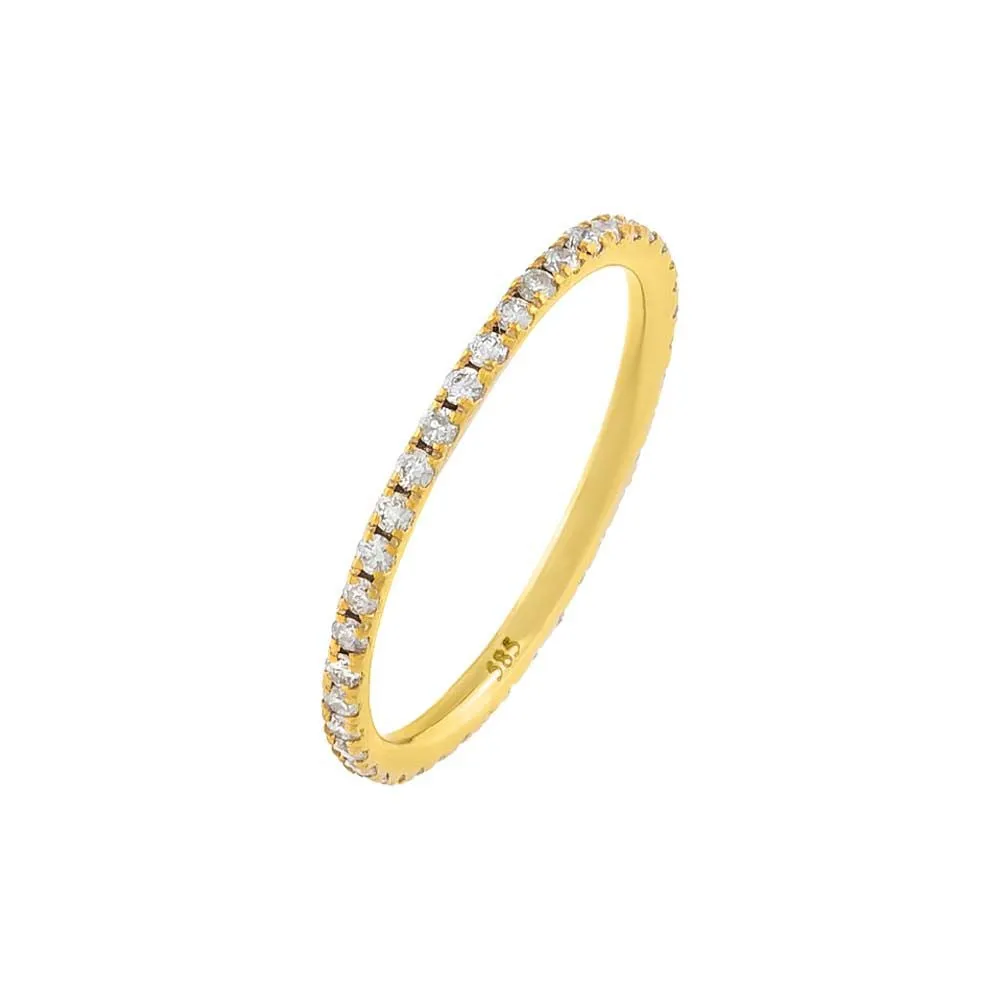 Diamond Thin Eternity Ring 14K