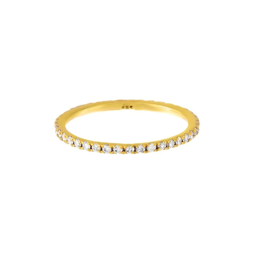 Diamond Thin Eternity Ring 14K