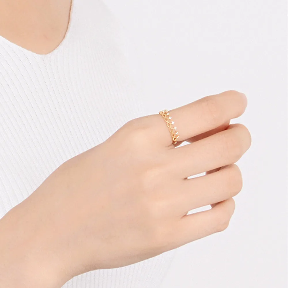 Diamond Tiara Shape Stacking Ring