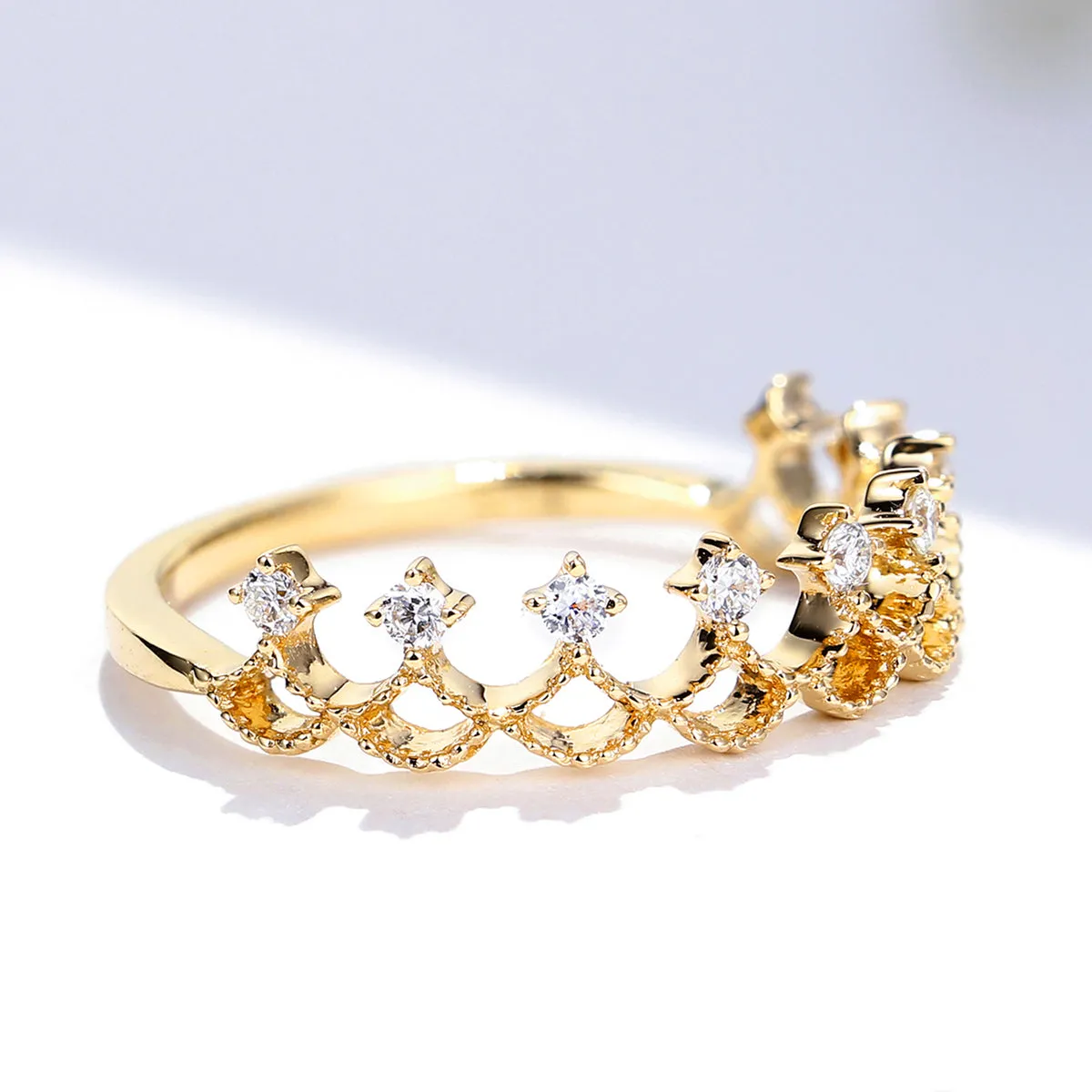 Diamond Tiara Shape Stacking Ring