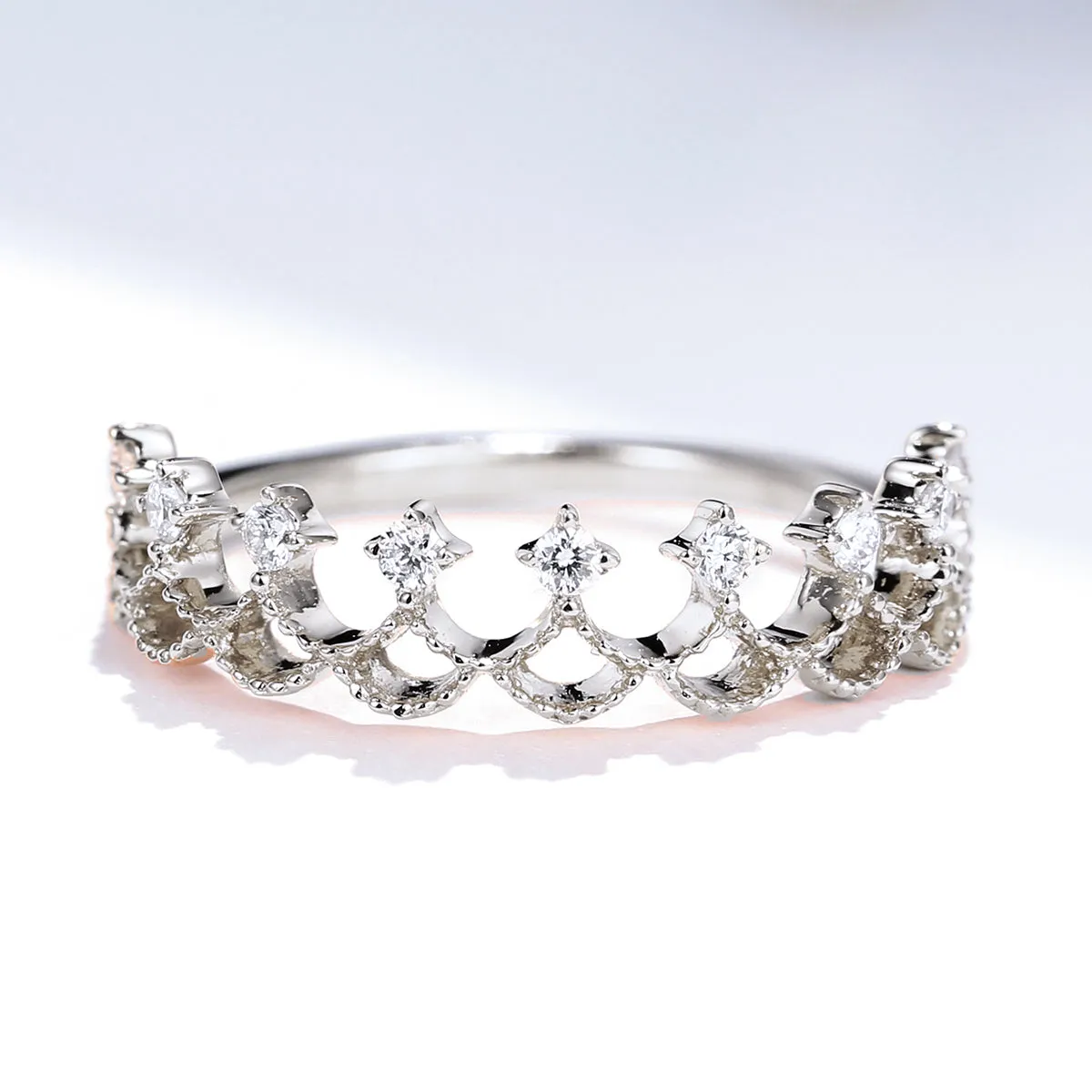 Diamond Tiara Shape Stacking Ring