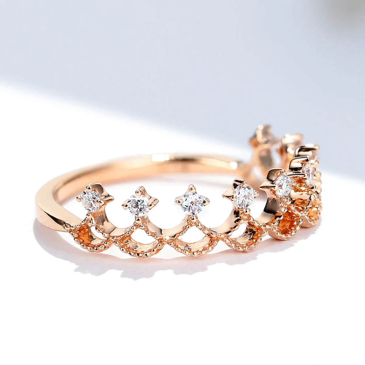 Diamond Tiara Shape Stacking Ring