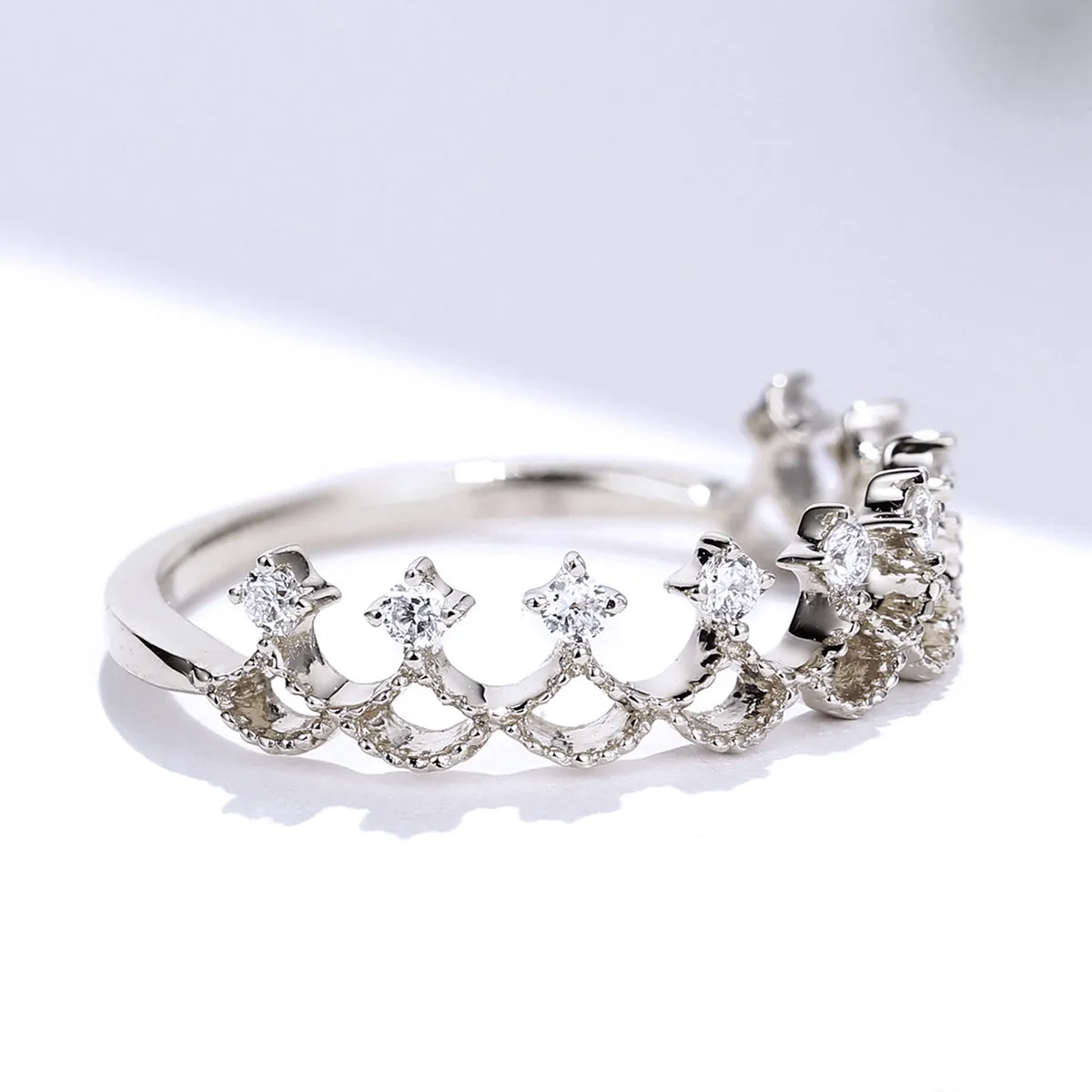 Diamond Tiara Shape Stacking Ring