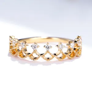 Diamond Tiara Shape Stacking Ring