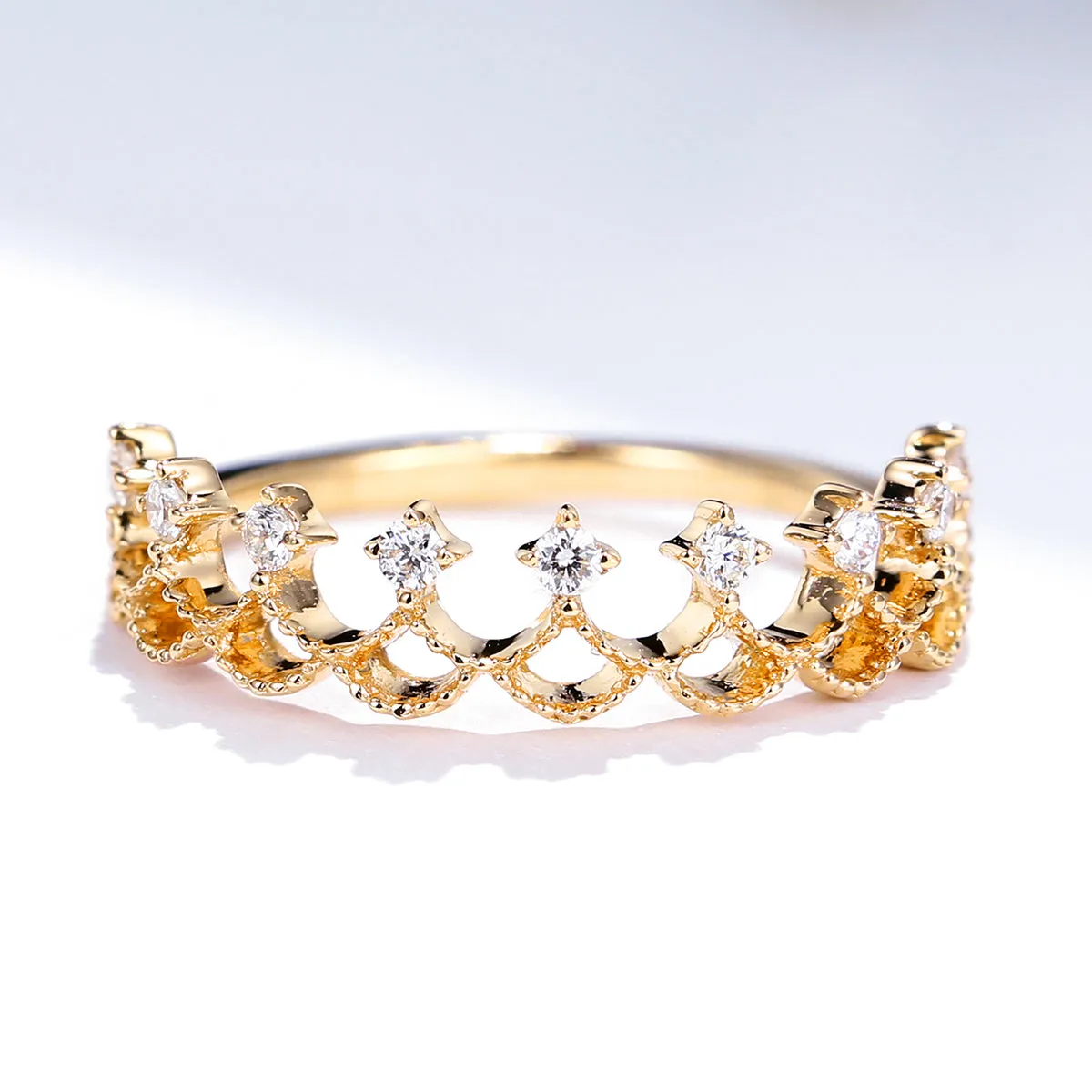 Diamond Tiara Shape Stacking Ring