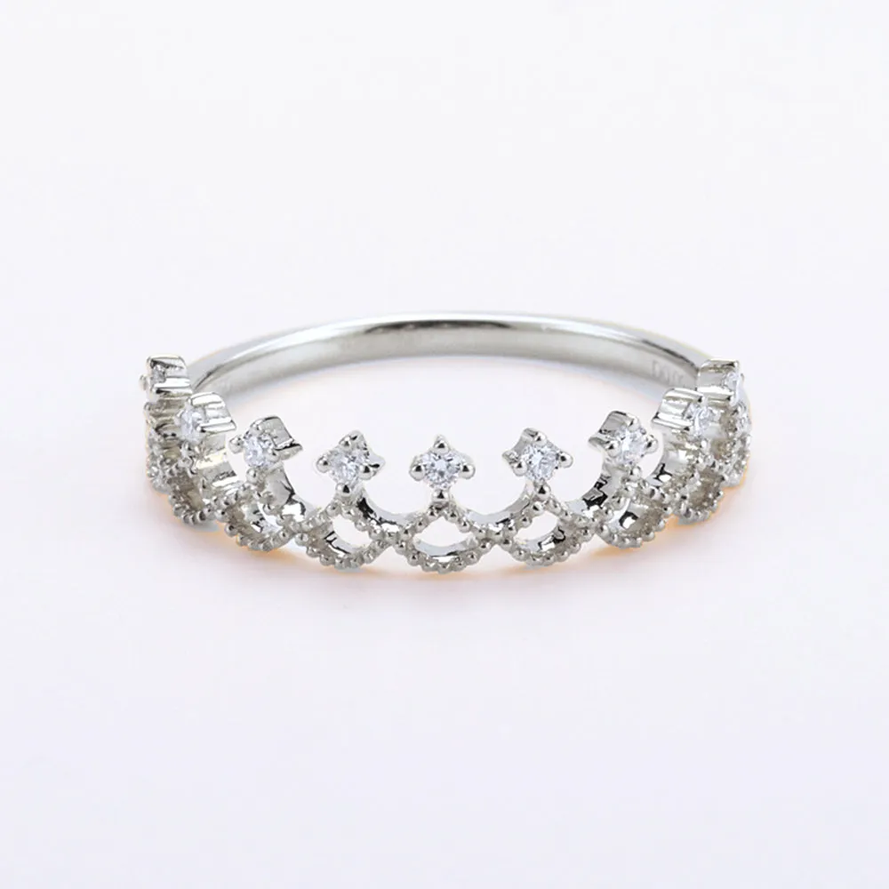 Diamond Tiara Shape Stacking Ring