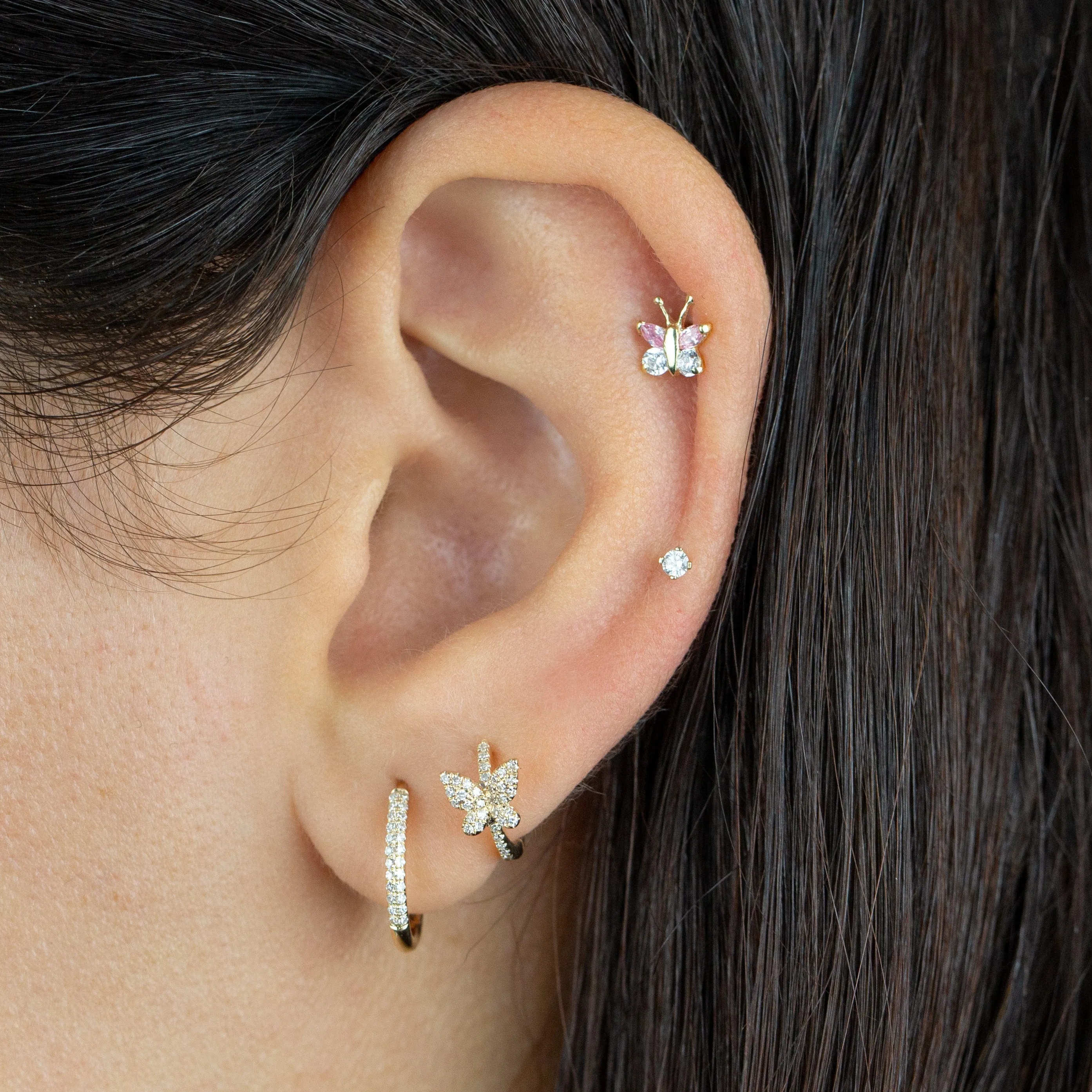Diamond Tiny Stud Earring 14K