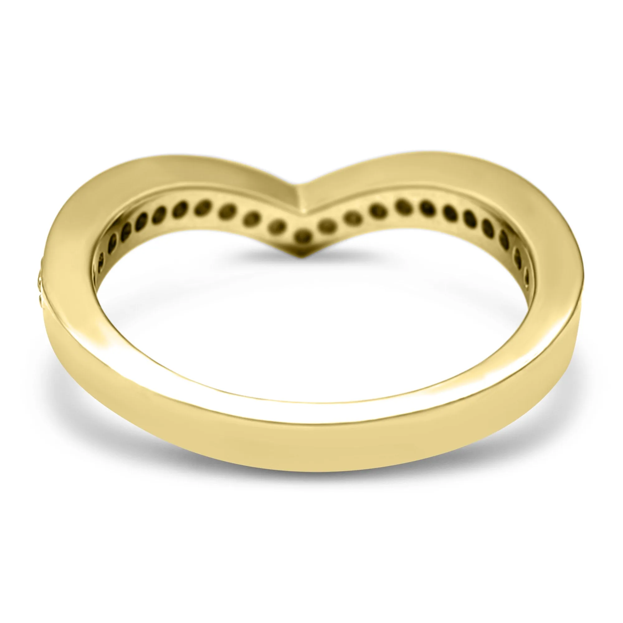 Diamond V Ring Enhancer 14k Yellow Gold 14k White Gold 14k Rose Gold Stackable Chevron Shadow Band