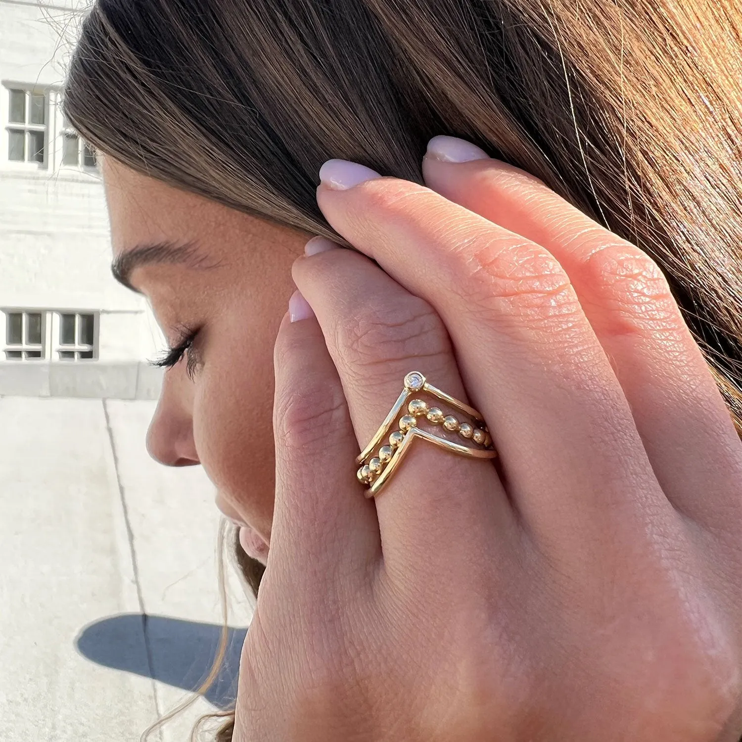 Diamond Wishbone Ring