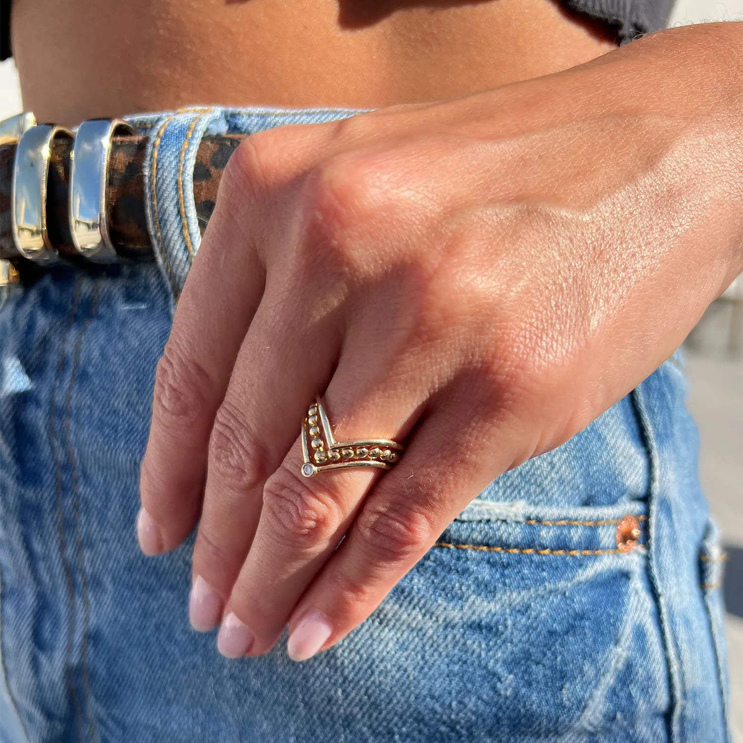 Diamond Wishbone Ring