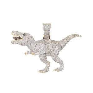Dinosaur Pendant 10KY 1.58ct Si Diamonds