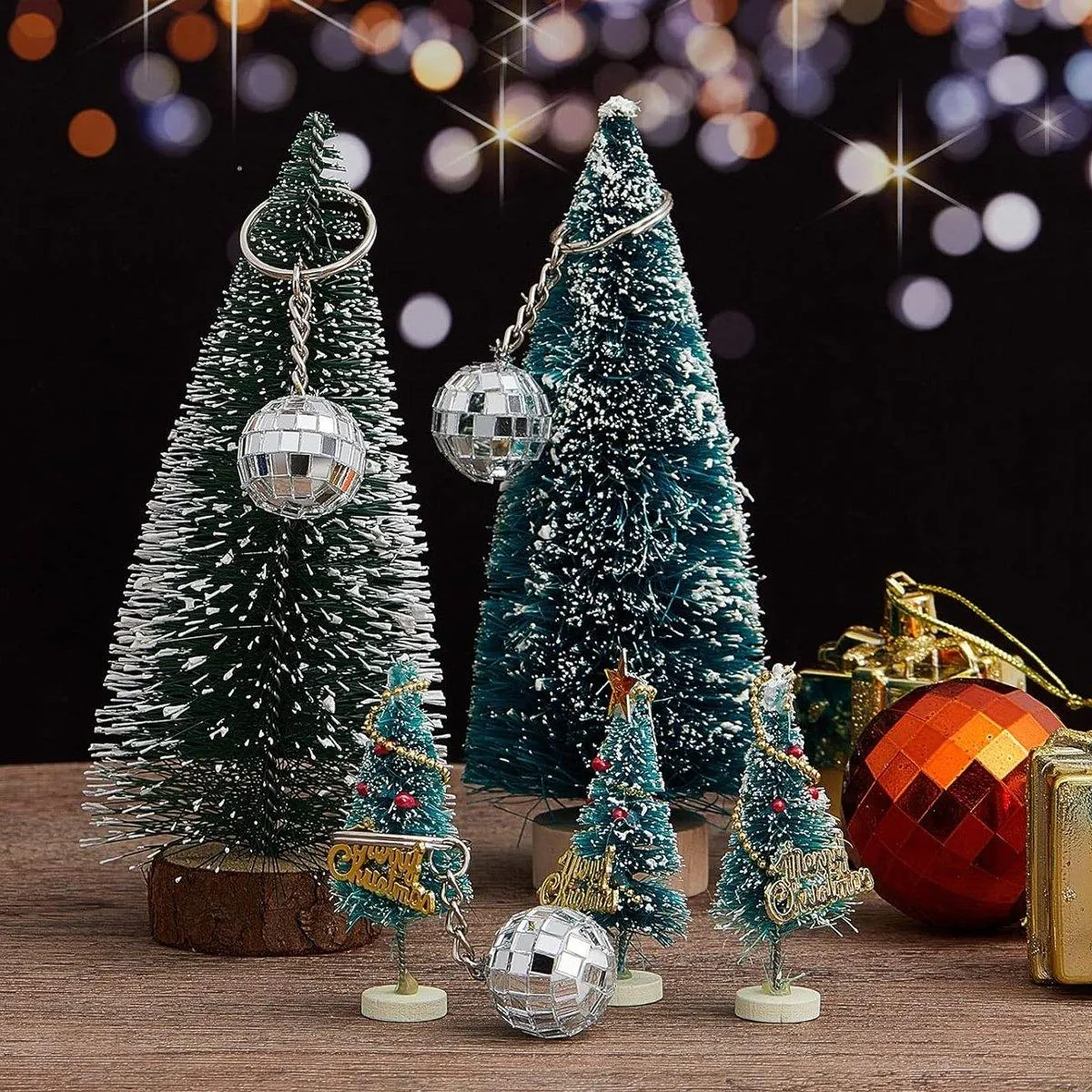 Disco Ball Keyring Silver 12PCS