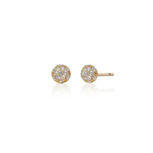 Disco Small White Diamond Pavé Ball Stud Earrings