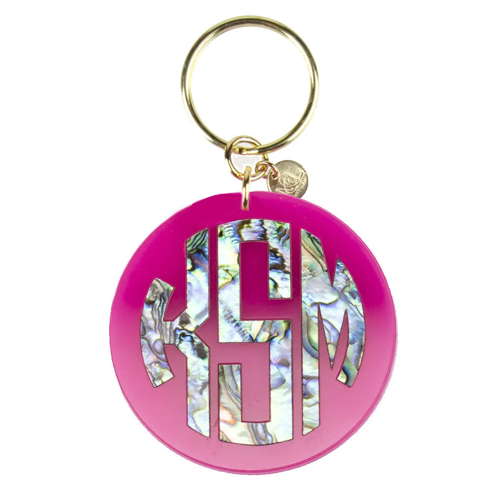 DISCONTINUED - Calypso Block Monogram Keychain (WS)