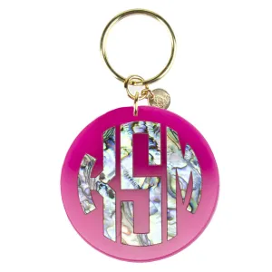 DISCONTINUED - Calypso Block Monogram Keychain (WS)