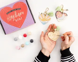 DIY kit, DIY Heart Keychain Kit, best friend gift, bachelorette party craft, craft night, bridesmaids gift, teen gift, Heart Keychain Kit