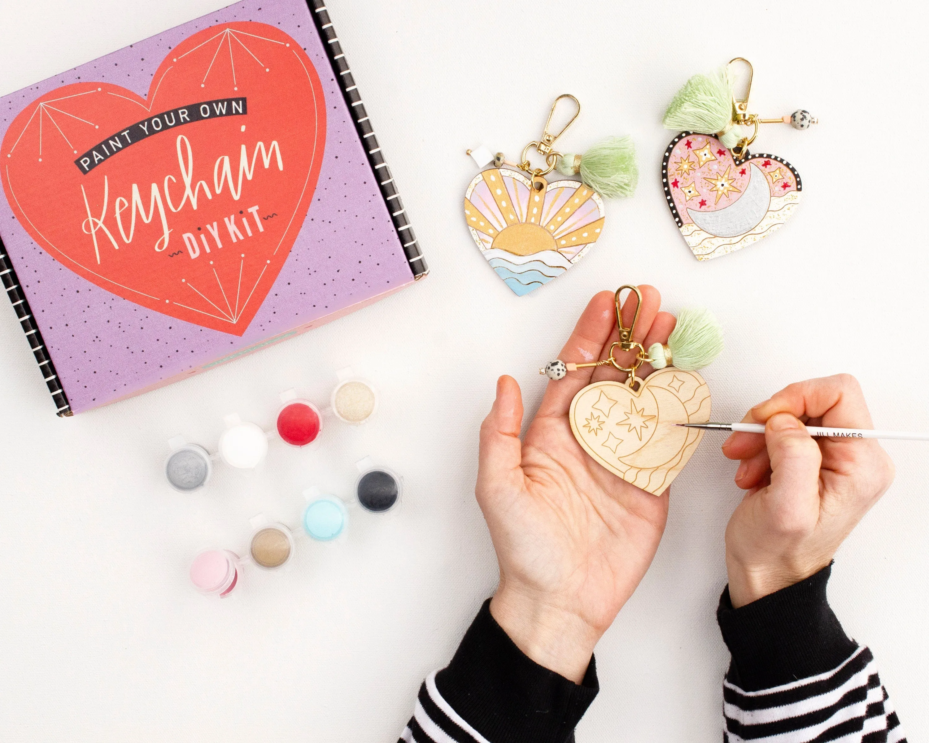 DIY kit, DIY Heart Keychain Kit, best friend gift, bachelorette party craft, craft night, bridesmaids gift, teen gift, Heart Keychain Kit