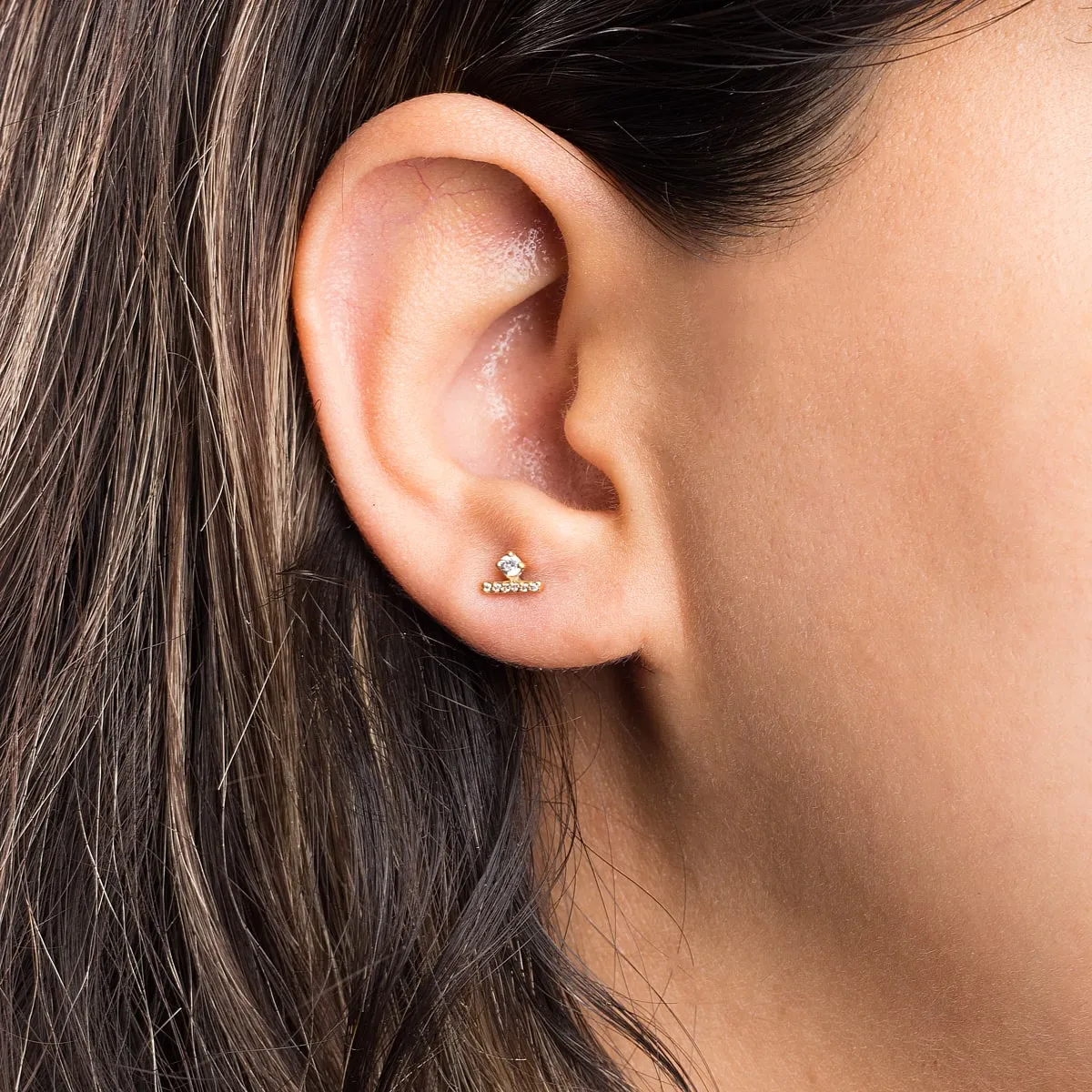 Dot And Line Stud Earring