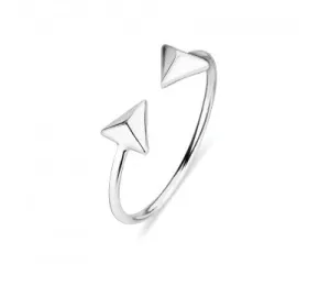 Double arrow open ring silver