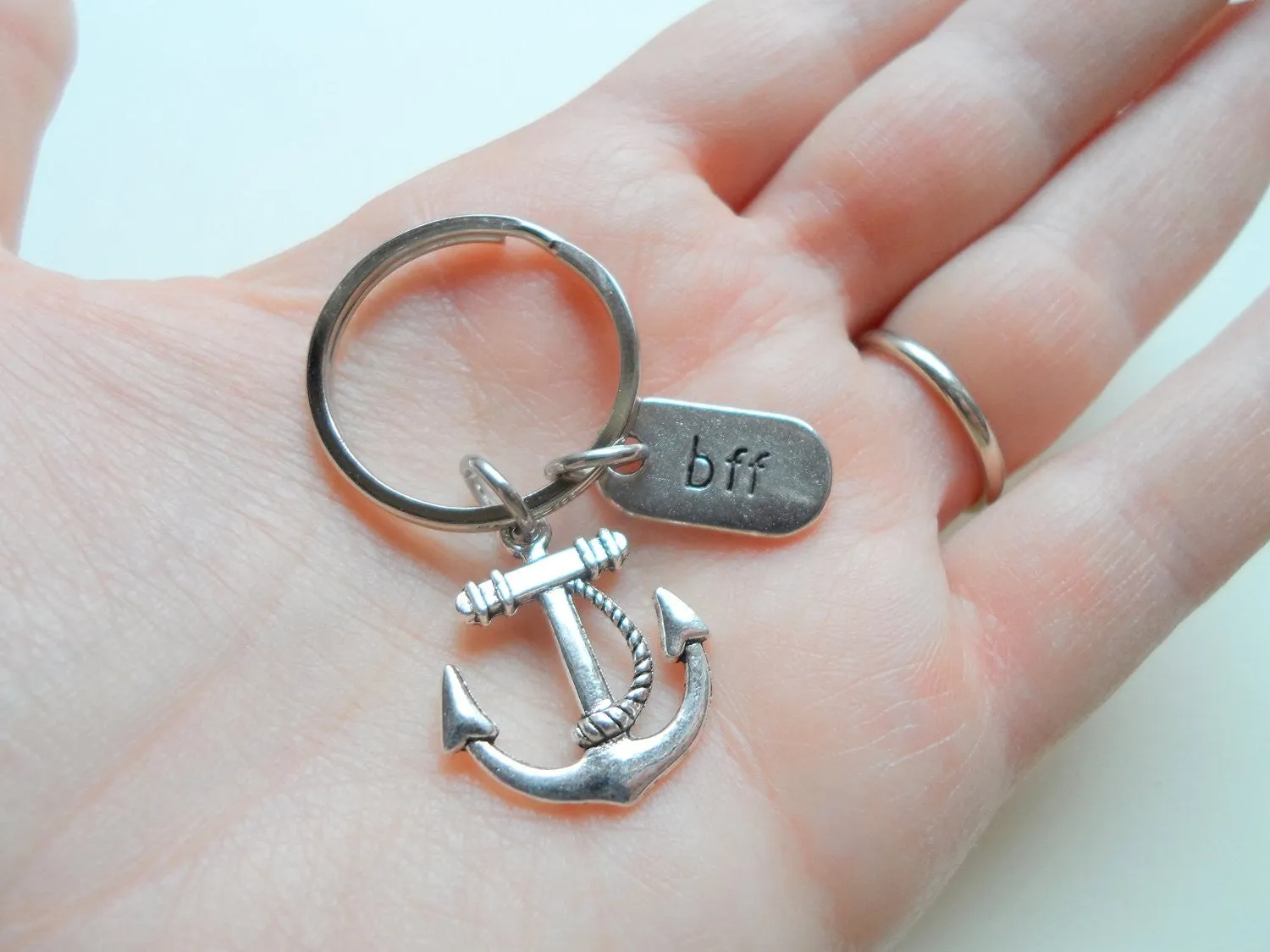 Double BFF Anchor Keychains - You're the Anchor in My Life; Best Friends Keychains