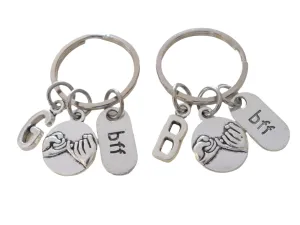 Double BFF Pinky Promise Keychains; Hand Bag Charm, Promise Gift, Best Friends Keychains