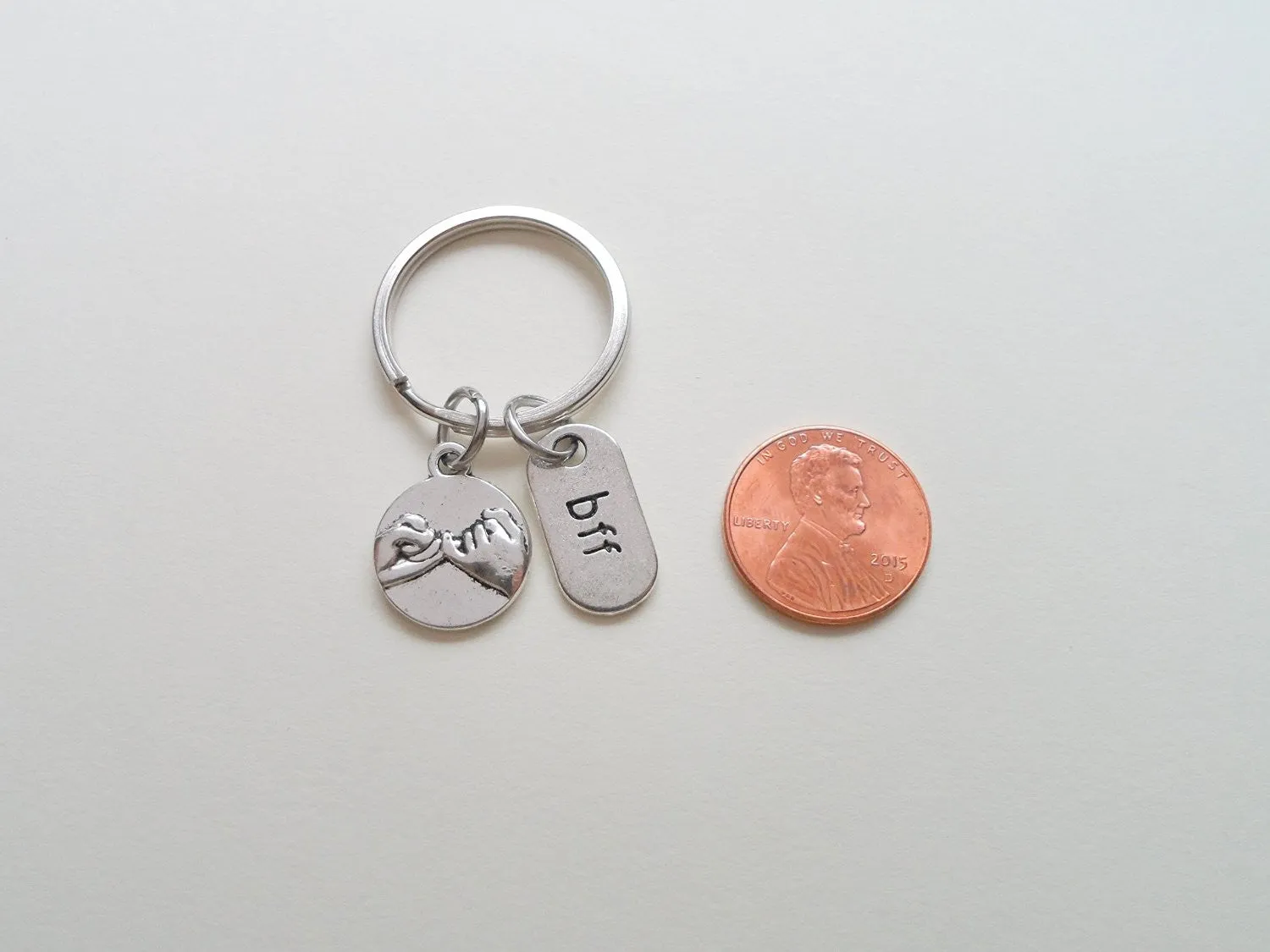 Double BFF Pinky Promise Keychains; Hand Bag Charm, Promise Gift, Best Friends Keychains