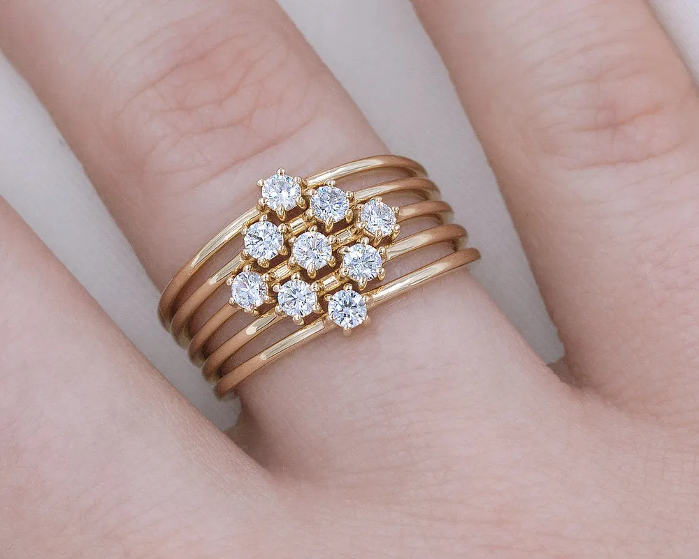 Double Diamond Stacker (Ready to Ship size 6.5)