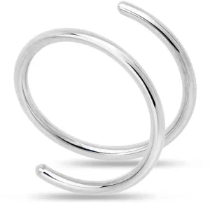 Double Hoop Nose 925 Sterling Silver Spiral Nose Ring 20 Gauge 8mm Left