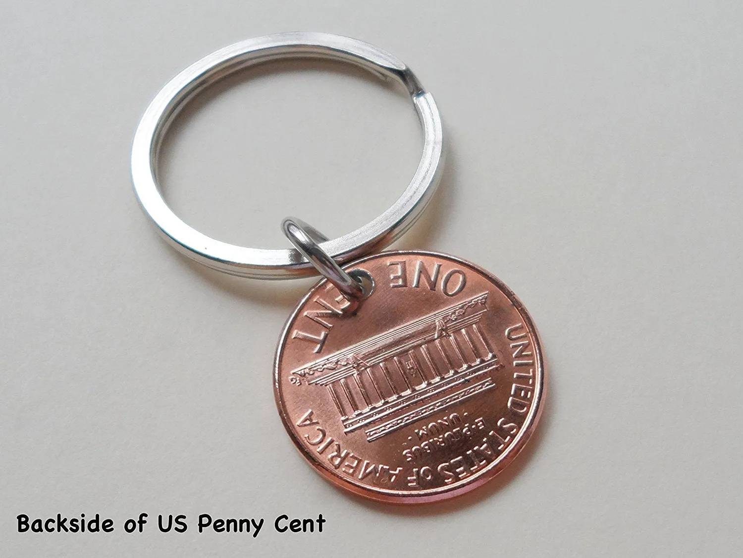 Double Keychain Set 2005 Penny Keychains with Engraved Heart Around Year; 20 Year Anniversary Gift, Couples Keychain
