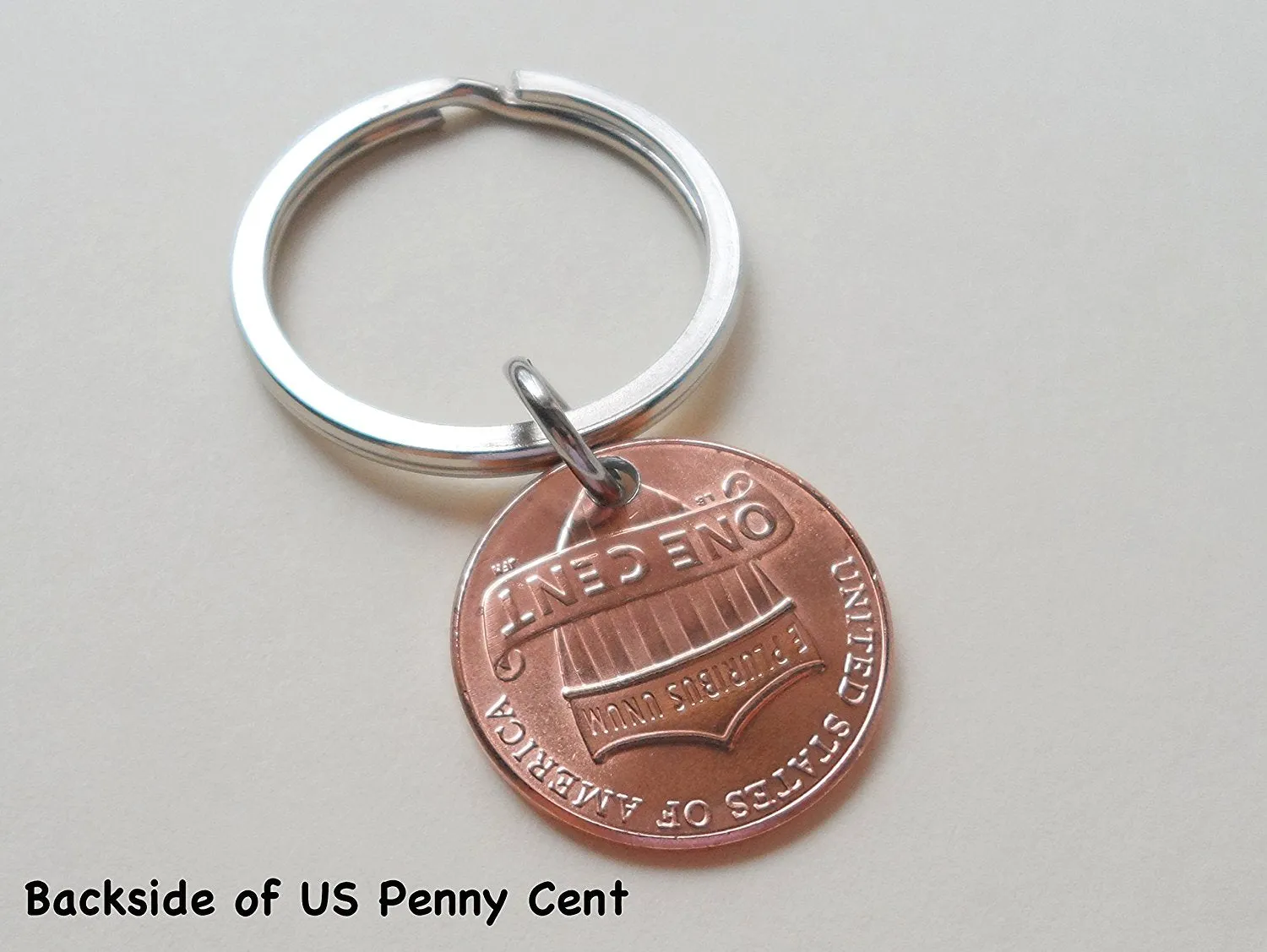 Double Keychain Set 2013 Penny Keychains with Engraved Heart Around Year; 9 Year Anniversary Gift, Couples Keychain